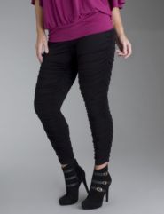 Ruched knit legging