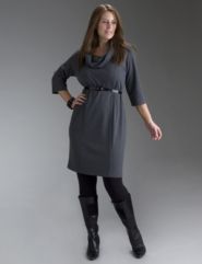 Ponte cowl neck dress