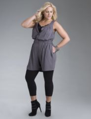Button front sleeveless romper