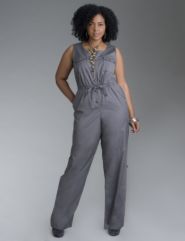 Button front convertible jumpsuit