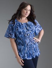 Short sleeve crinkle top