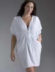 Knit caftan swim cover-up