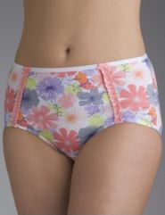 Lace trim cotton brief