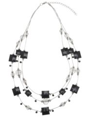 Triple-row illusion necklace