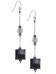 Linear square bead earrings