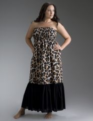 Animal print maxi cover-up