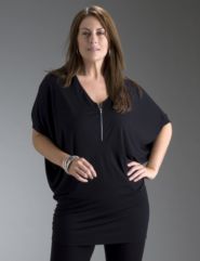 Zip-front tunic