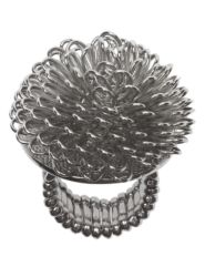 Silvertone loop stretch ring