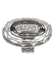 Black and silvertone swirl stretch ring
