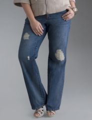 Rip and repair bootcut jean