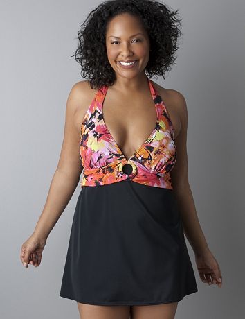 Plus size Halter swim dress