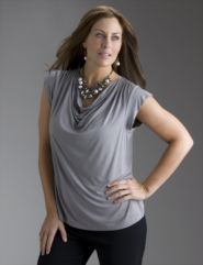 Drape neck knit top