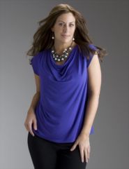 Drape neck knit top