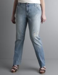 Bleach splatter straight leg jean