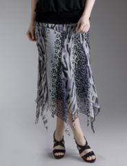 Animal print asymmetrical skirt