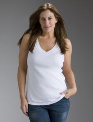 Supima cotton banded v-neck tank