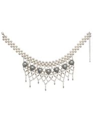 Faux pearl choker