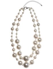 Double strand faux pearl necklace