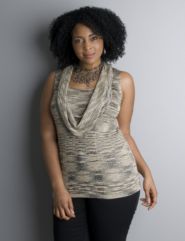 Shimmering cowl neck sweater