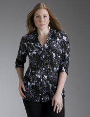 Black and white crinkle top
