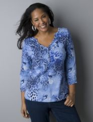 Animal print henley