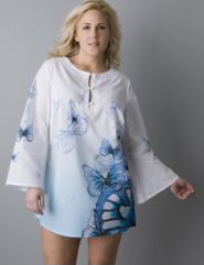 Woven butterfly tunic sleep shirt