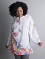 Woven floral sleep shirt