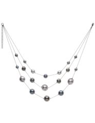 Triple strand beaded necklace