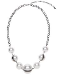 Large framed faux pearl necklace