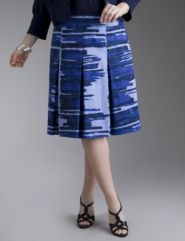 Brushstroke pattern sateen skirt