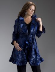 Leopard print ruffle trench coat
