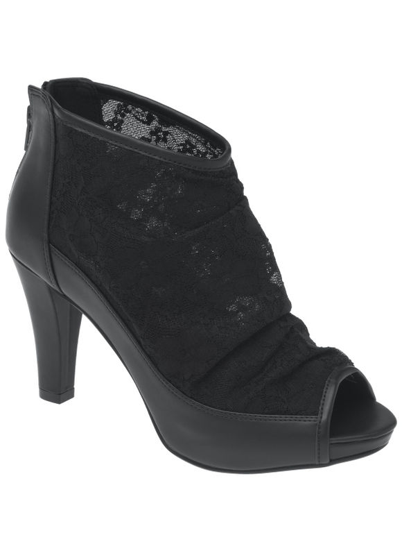 Lane Bryant Lace peep toe bootie - /Black - Size 8 W