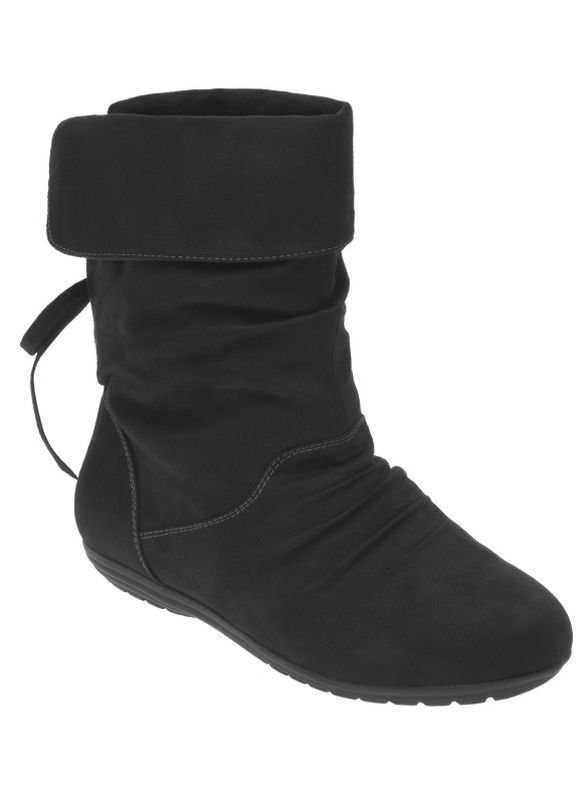 Lane Bryant Faux suede fold over cuff boot - /Black - Size 9 W