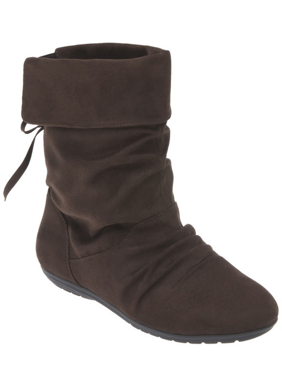 Lane Bryant Faux suede fold over cuff boot - /Chocolate Brown - Size