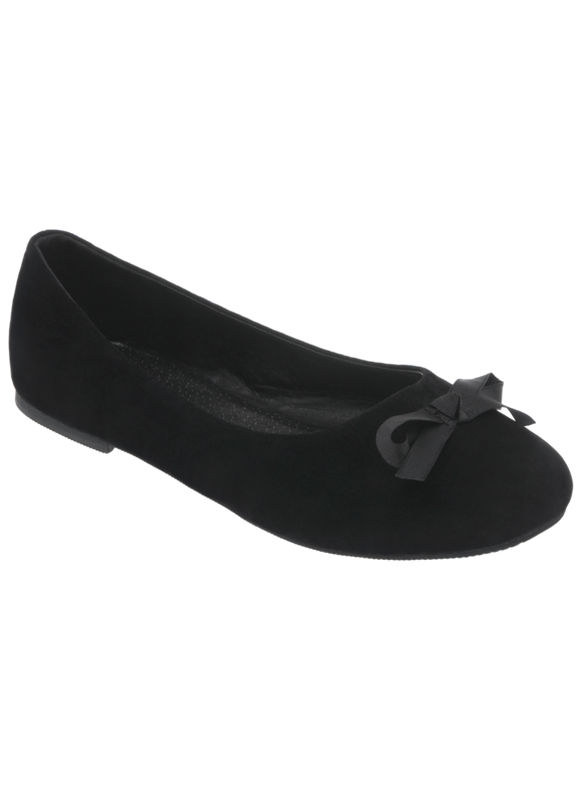 Lane Bryant Velvet flats with bow - /Black - Size 11 W