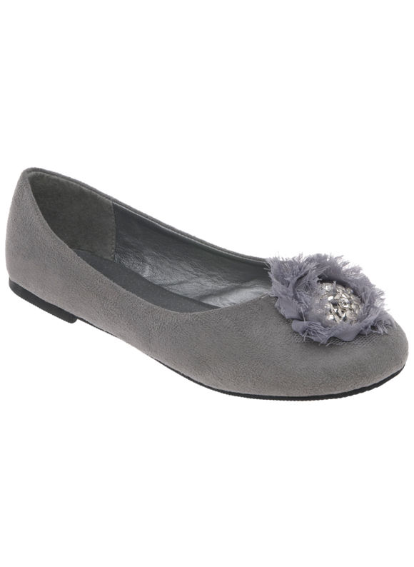 Lane Bryant Embellished faux suede ballet flats - /Gray - Size 12W