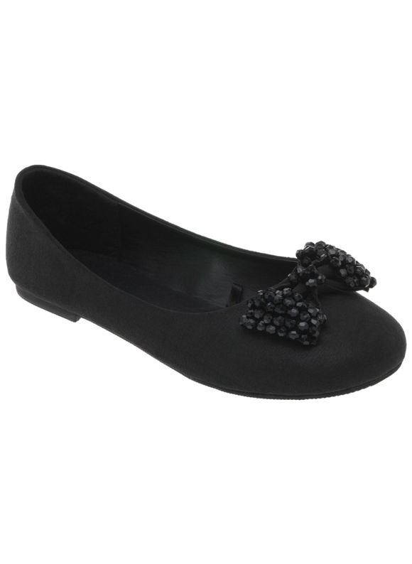 Lane Bryant Beaded bow ballet flats - /Black - Size 8 W