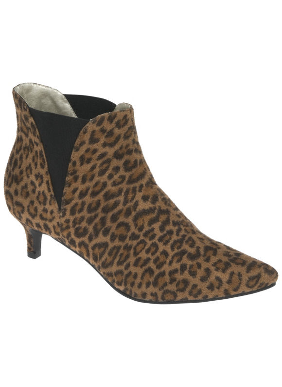 Lane Bryant Faux suede kitten heel bootie - /Animal - Size 9 W