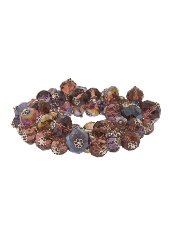 Lane Bryant Beaded bobble stretch bracelet by - /Dark purple - Size