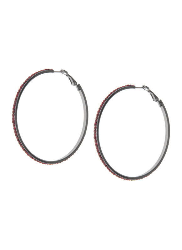 Lane Bryant Cubic zirconium hoop earrings by - /True red - Size One