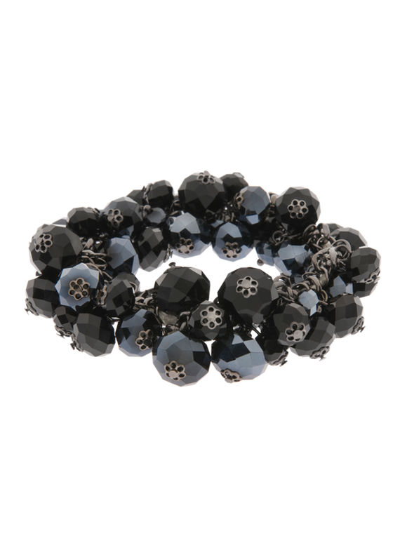 Lane Bryant Faceted bead shaker stretch bracelet by - /Black - Size