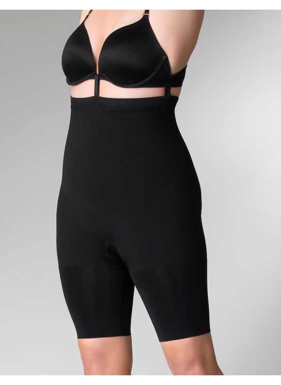 Pasazz.net Favorite - Spanx Slim Cognito Shaping Mid-Thigh Bodysuit - Women's Plus Size/BLACK - Size