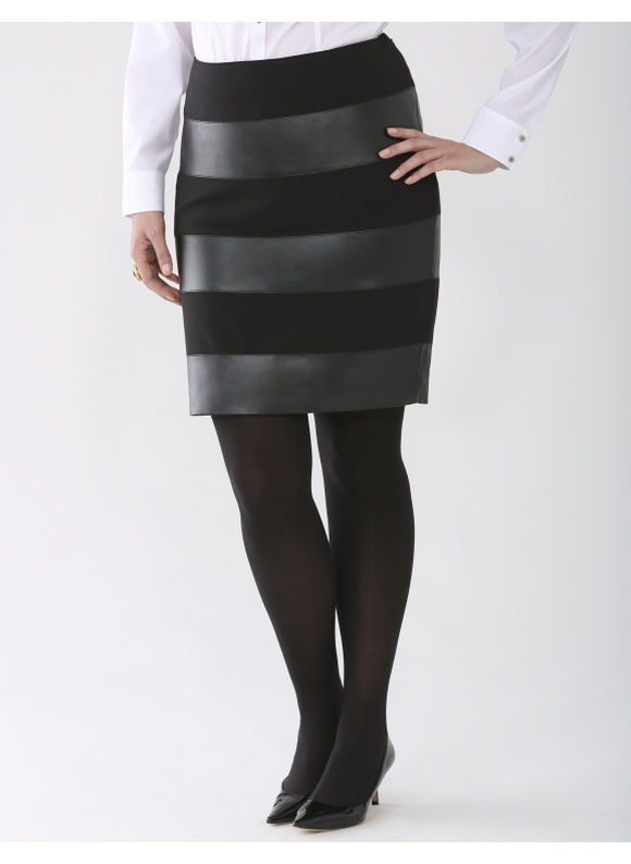 Pasazz.net Favorite - Lane Bryant Plus Size Lane Collection leather stripe skirt - -