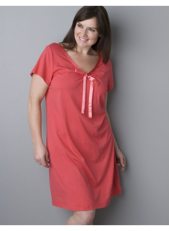 Lane Bryant Women's Plus Size/Mosaic Blue V-neck sleepshirt 