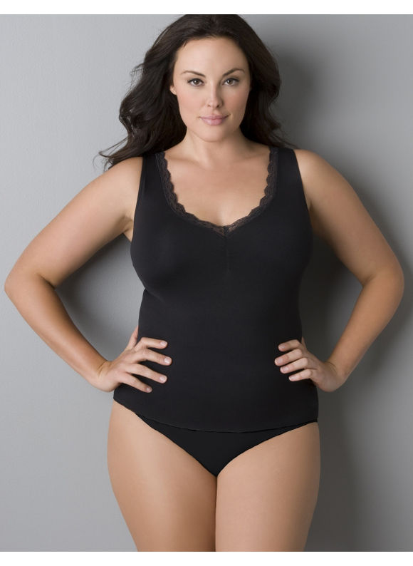 Lane Bryant V-neck stretch cami - Women's Plus Size/Black - Size 18/20