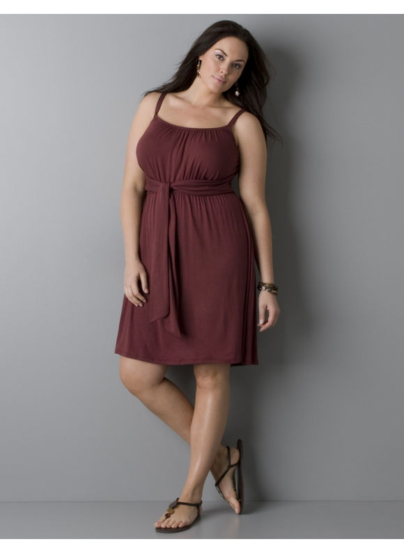Lane Bryant Women's Plus Size/BLACK Tie front knit sundress 