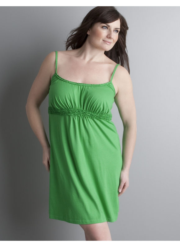 Women's Plus Size/Lemon Zest Smocked waist knit chemise