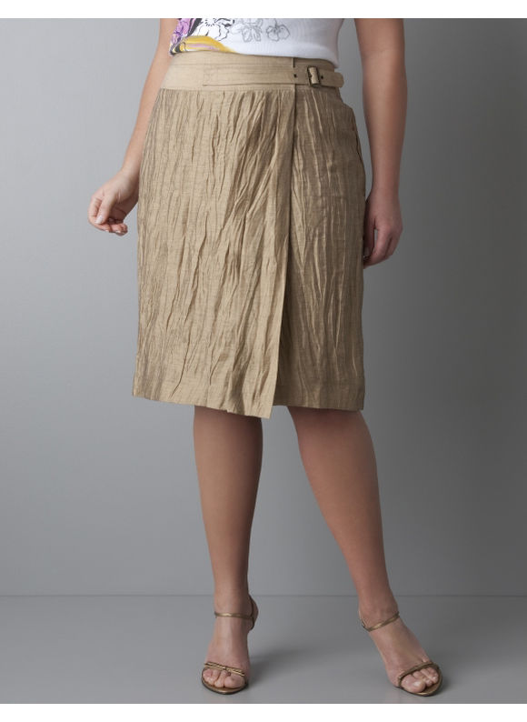 Lane Bryant Women's Plus Size/Cornstalk Crinkle linen skirt 