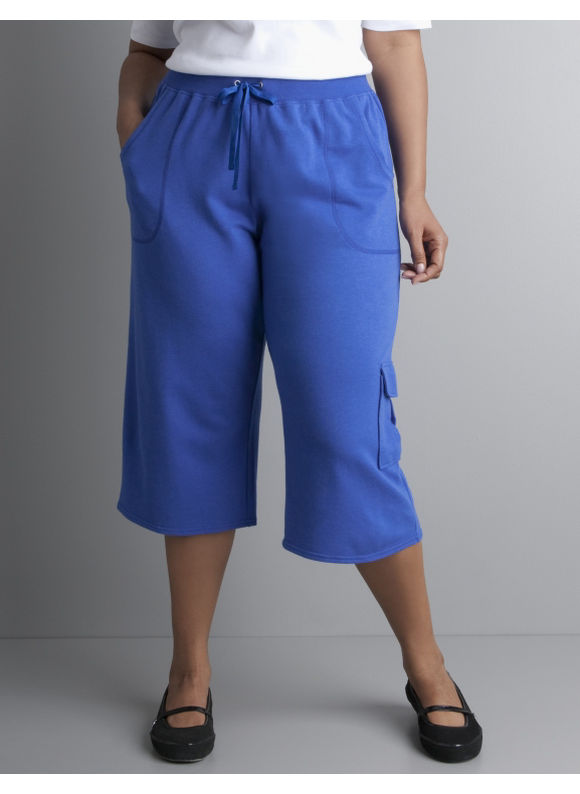 Lane Bryant Women's Plus Size/Black Cropped cargo active pant - Size 14/16,