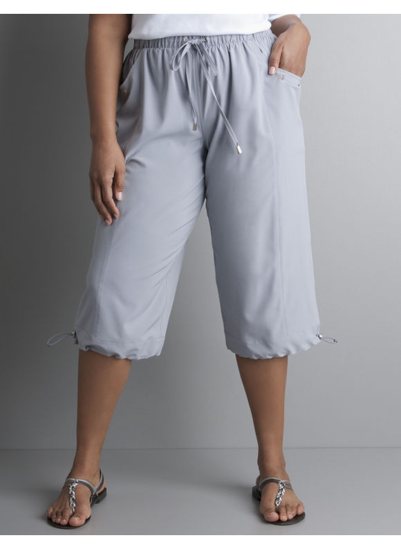 Women's Plus Size/NEW NAVY Woven capris